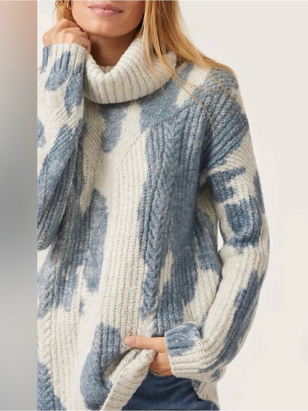Anthropologie Pilcro Spotted Turtleneck Sweater Tunic Size S - Picture 4 of 7